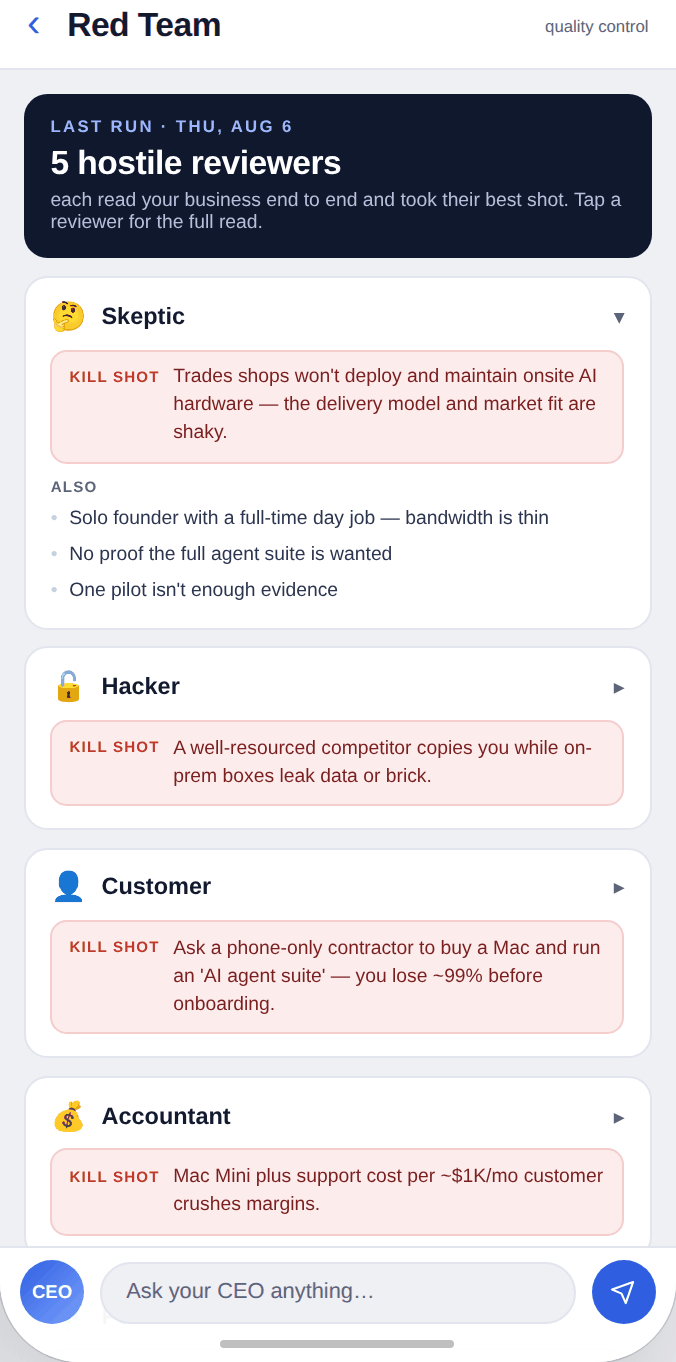 Red Team — in the app