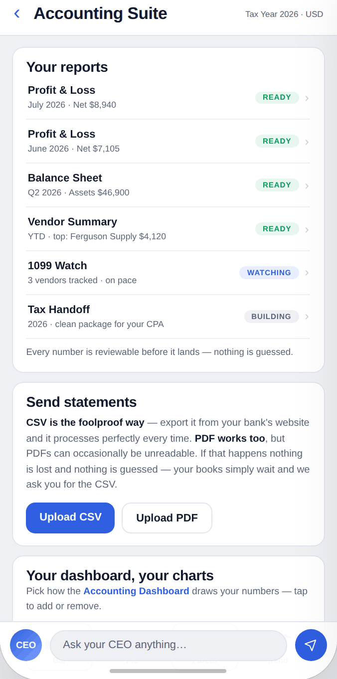 Accounting Suite — in the app